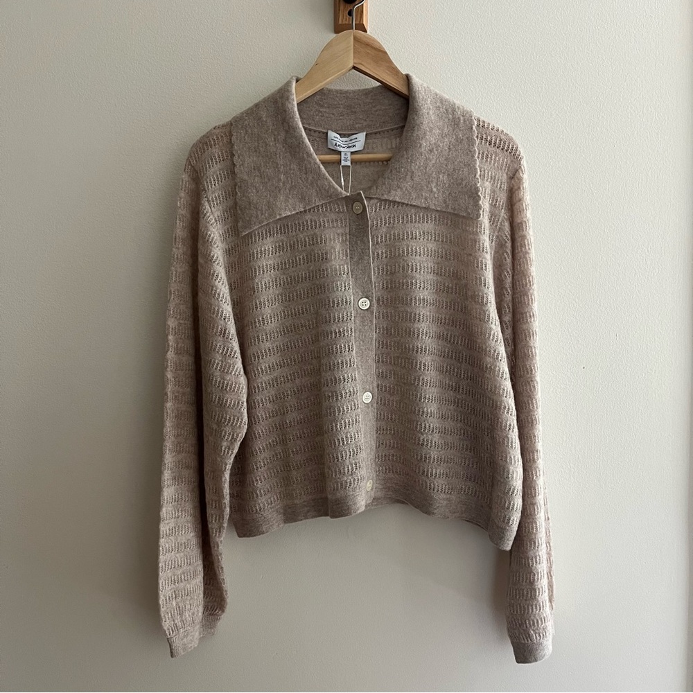 NWT & Other Stories Alpaca Cardigan with Scalloped Collar